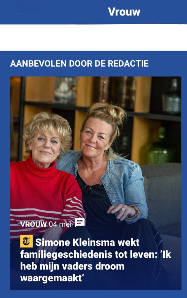 Simone Kleinsma en Wendy Louise geven dubbelinterview over boek De ballerina en het zwarte schaap in de Telegraaf.